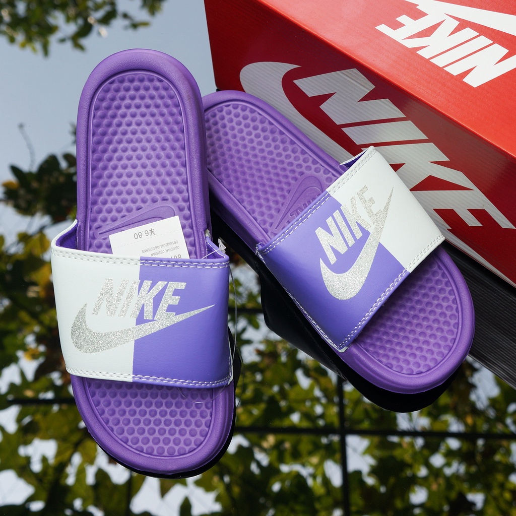 Dép Nike, MLB, NB FREE SHIP + hộp hãng + tem tag hot trend hàng loại 1.1 nike đế mềm êm quai ngang nam nữ. BH Slippers
