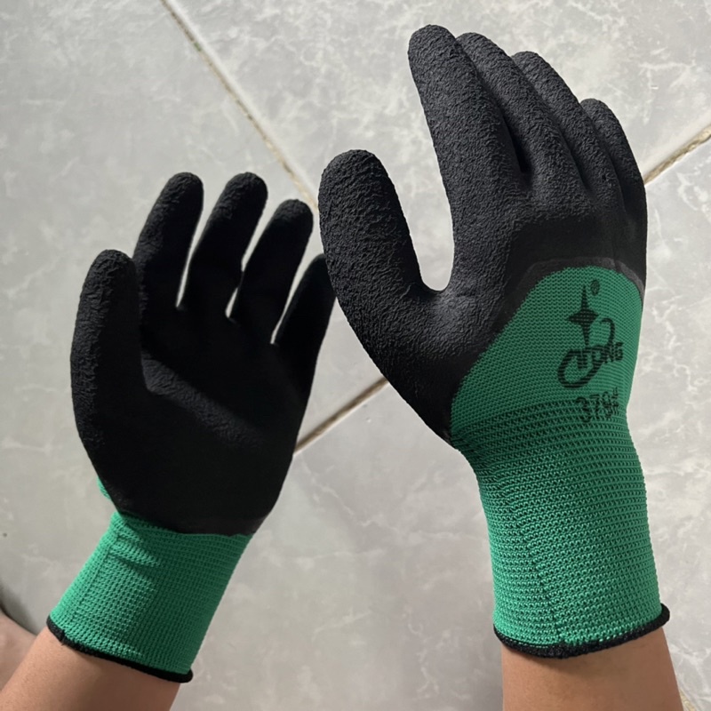 Combo 06 Đôi găng Tay Bảo Hộ Lao Động Cao Cấp phủ cao su Latex hàng dày 60g/ đôi