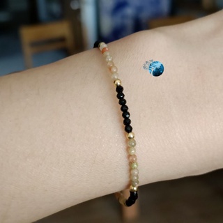 Vòng đá unakite mix đá núi lửa