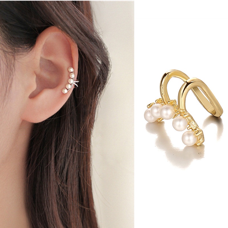 1 Khuyên Kẹp Vành Tai Đính Ngọc Trai Giả Thời Trang Nữ