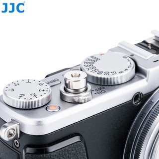 NÚT DÁN SHUTTER BUTTON KIM LOẠI JJC CÓ REN (SILVER)
