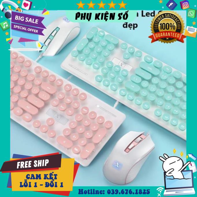 💥BH 6 THÁNG💥 Bộ Bàn Phím Và Chuột Siêu Xinh N518 Cao Cấp Có Đèn Led Sáng Chữ, Phím Bấm Siêu Chuẩn