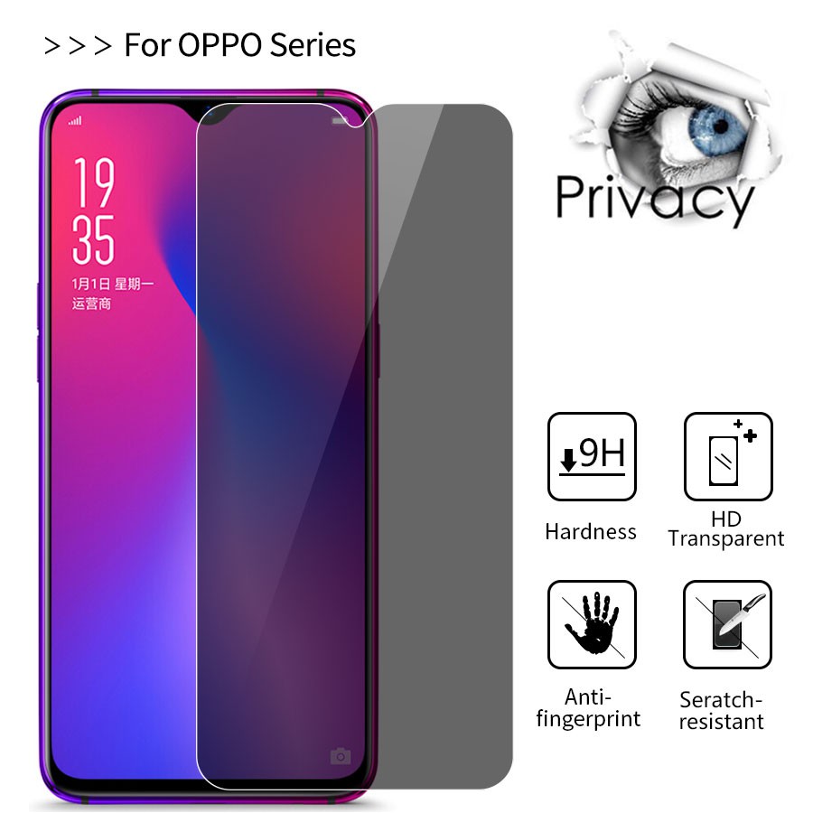 Kính Cường Lực Chống Nhìn Trộm Cho Oppo F11 F7 F9 Pro A53 A93 A15 A93 A71 2018 A83 A33 A53 A5 A9 2020 Reno 3 4 4f 5