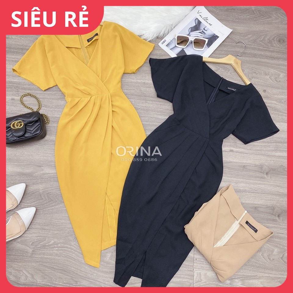 Váy Tay Dơi Xếp Li Eo ORINA - Hàng Đẹp - Loại 1 - Giá Tốt - Ảnh 100% ORINA Tự Chụp