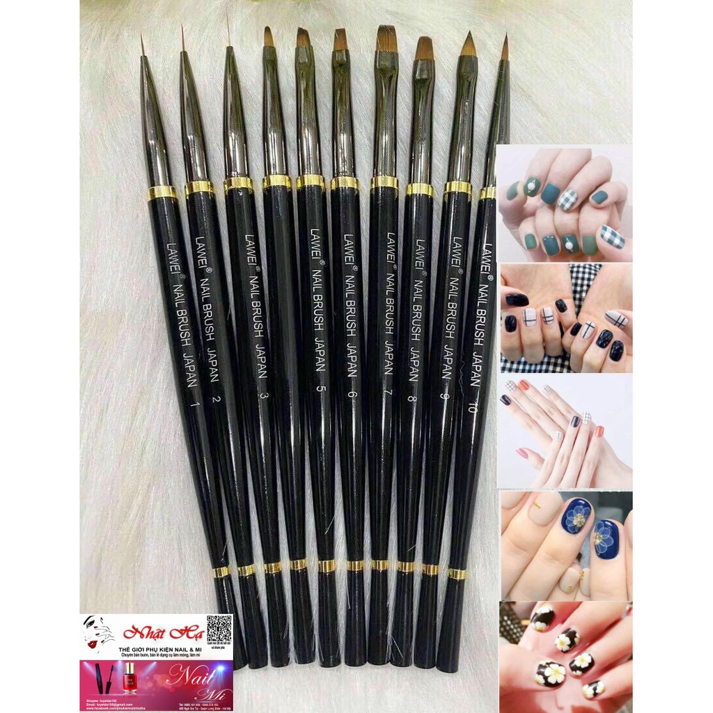 Bộ Cọ Bút Nhật Bản LAWEI Nail Brush 10 Cây