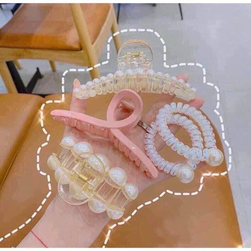 Set Kẹp Và Dây Buộc Tóc 5 Món