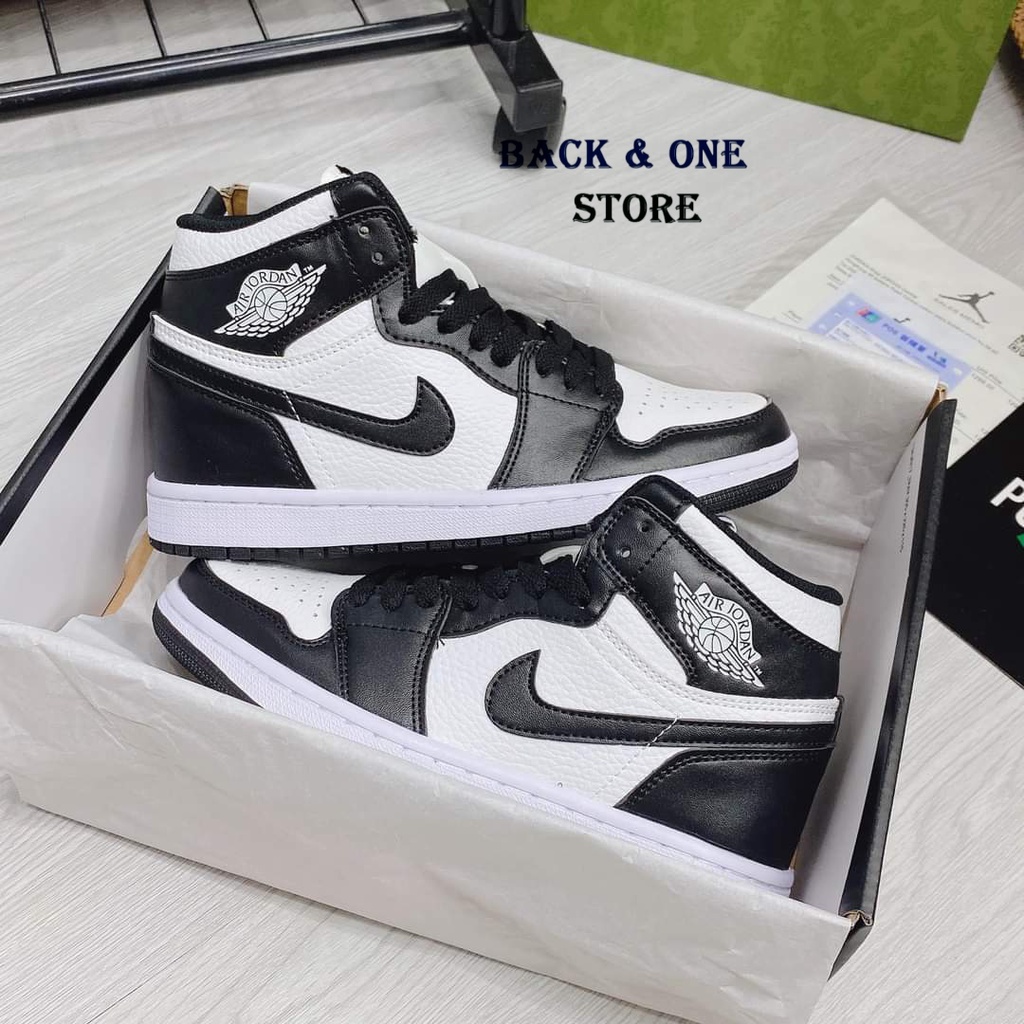 Giày JORDAN 1 PANDA Cao Cổ ⚡️FULL BOX BILL⚡️ Giày 𝐉𝐨𝐝𝐚𝐧 JD1 Đen Trắng Cổ Cao, High Panda Trẻ Trung Nam Nữ 2021 | BigBuy360 - bigbuy360.vn