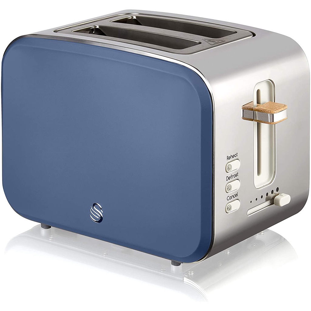 Máy nướng bánh mì 2 lát Swan Nordic Toaster 900W phong cách Bắc Âu 3 nút chức năng, 6 cấp độ