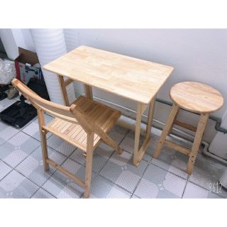 BỘ BÀN GỖ XẾP GỌN 2 GHẾ