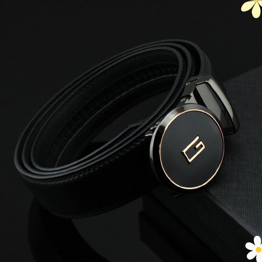 Thắt Lưng Nam Mặt Chữ G Da Bò Thật Khóa Tự Động Cao Cấp Sang Trọng TLG - Leli_store