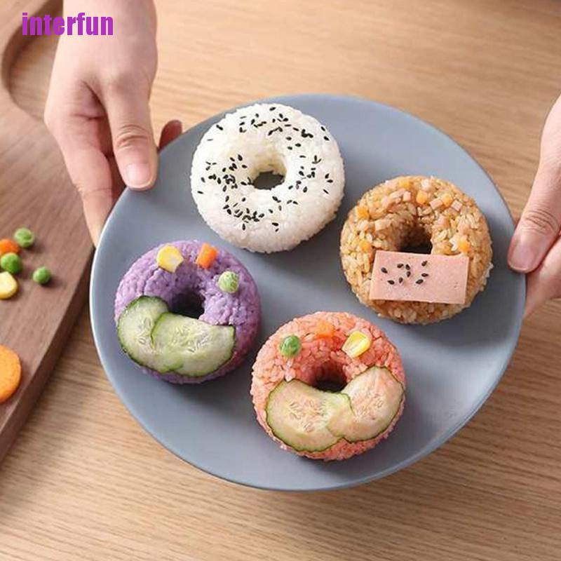 Bộ 2 Khuôn Làm Cơm Nắm / Sushi / Bánh Donut Chống Dính Sáng Tạo