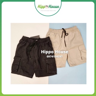 Quần short kaki túi hộp bé trai hippo house size đại 30 đến 50kg