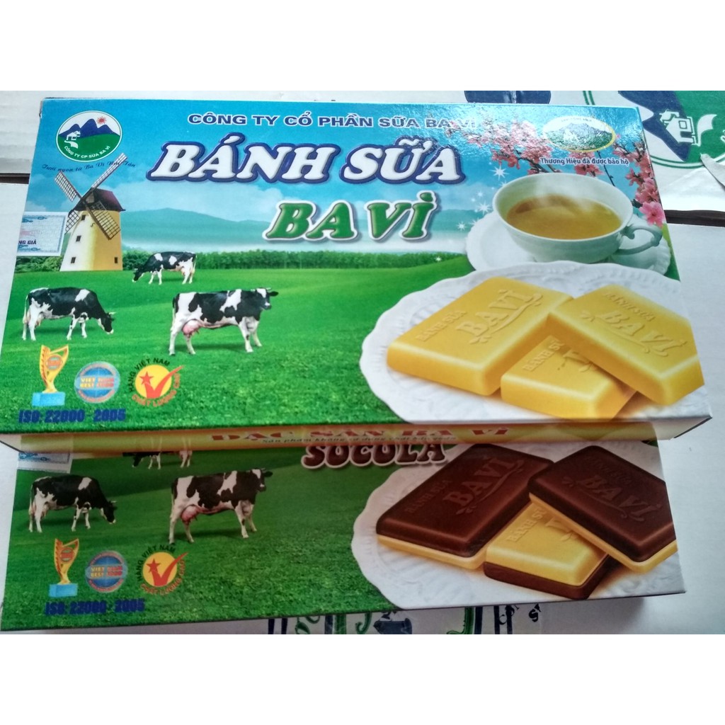 Combo 2 hộp bánh sữa đặc sản Ba Vì (01 BS ngọt  150gr + 01 BS socola 150gr)