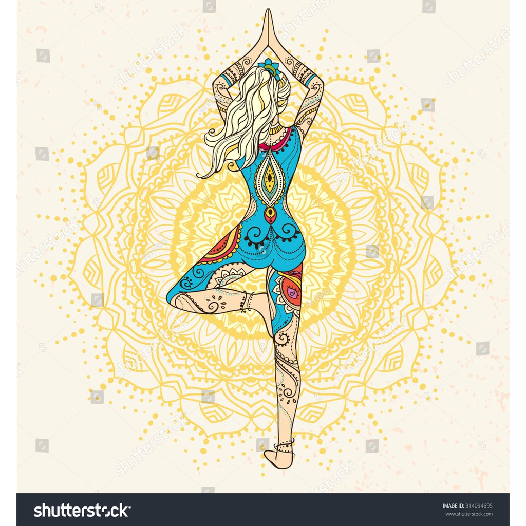 Tranh lụa 3d trang trí chủ đề Yoga Thước 1,5m x 2m YOGA 10