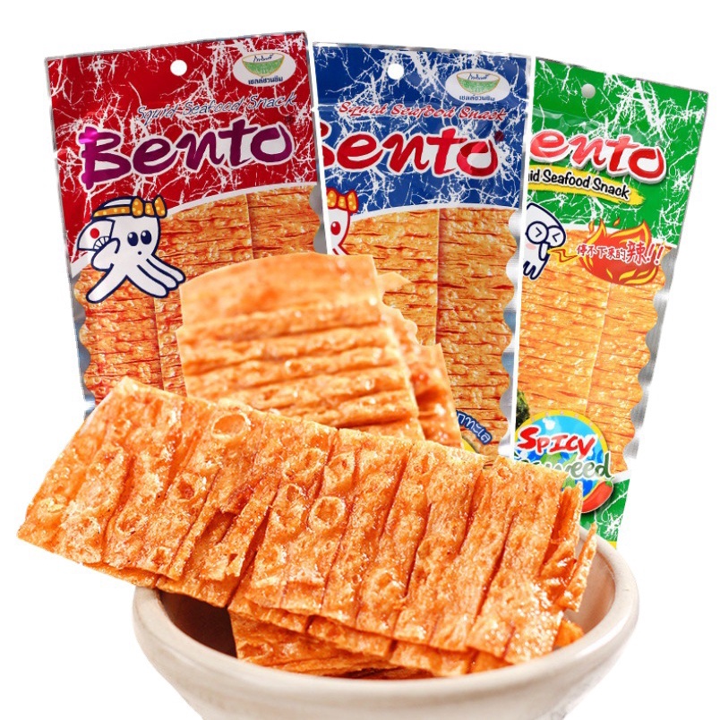 [ Cay ngọt ] Combo 3 gói Mực Trộn Bento Thái lát Cay ngọt siêu ngon nhập khẩu Thái Lan gói lớn 20g