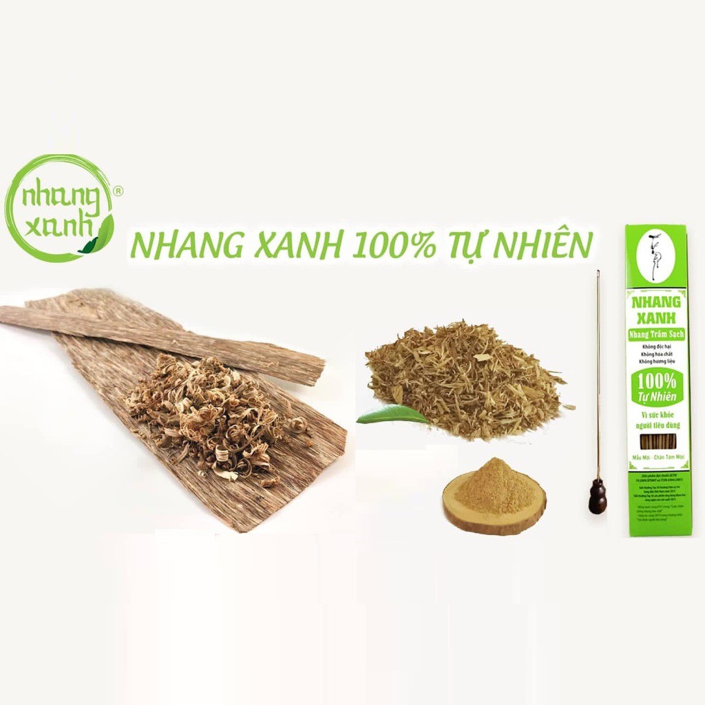 Nhang Xanh trầm hương [HỘP 70G] 100% thiên nhiên, ít khói, dùng cả cho phòng máy lạnh – AN TOÀN CHO SỨC KHỎE