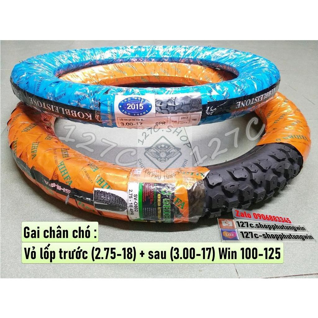 Vỏ lốp gai chân chó trước sau Win 100-125cc