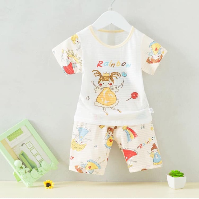 Đồ bộ cotton tre lửng bé gái đáng yêu