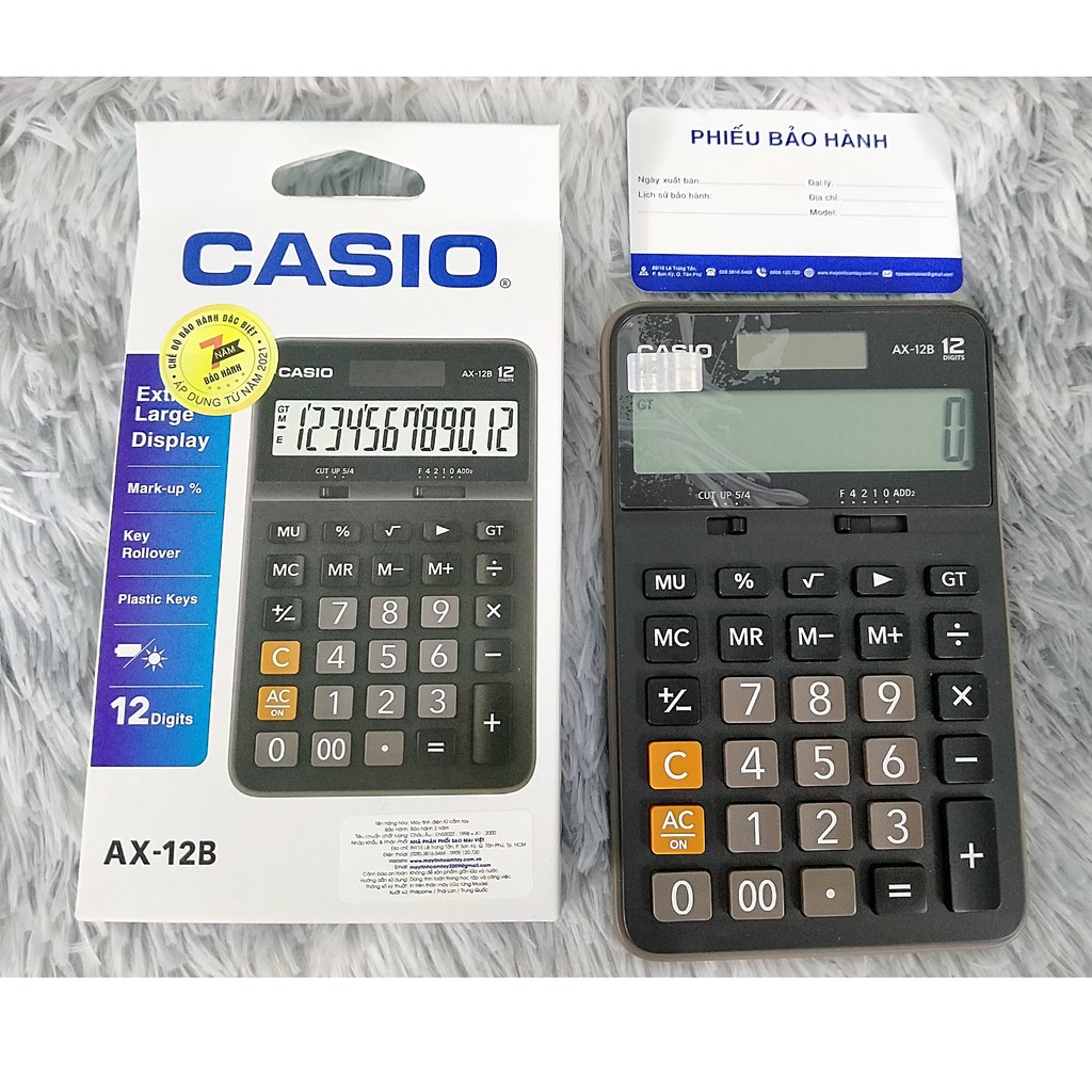 [Grab] Máy Tính Casio AX 12B - Chính Hãng (Bảo Hành 2 Năm)