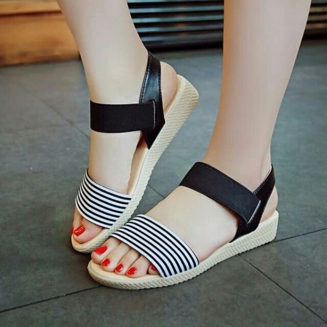 SANDAL KẺ SỌC ĐẾ 3CM ĐI SIÊU ÊM CHÂN