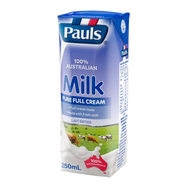  Sữa tươi nguyên kem Pauls hộp 250ml nhập từ Úc