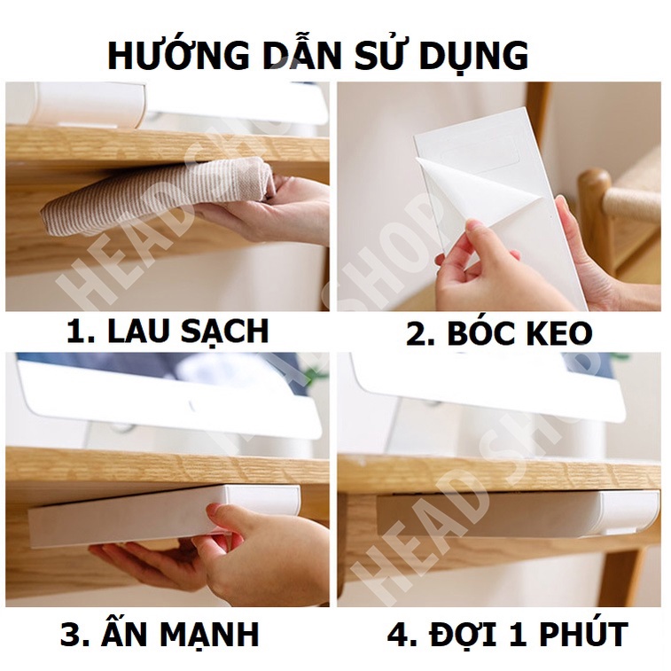 Hộc dán ngăn kéo dán gầm bàn mini để đồ tiện ích cực gọn gàng mã NK HeadShop