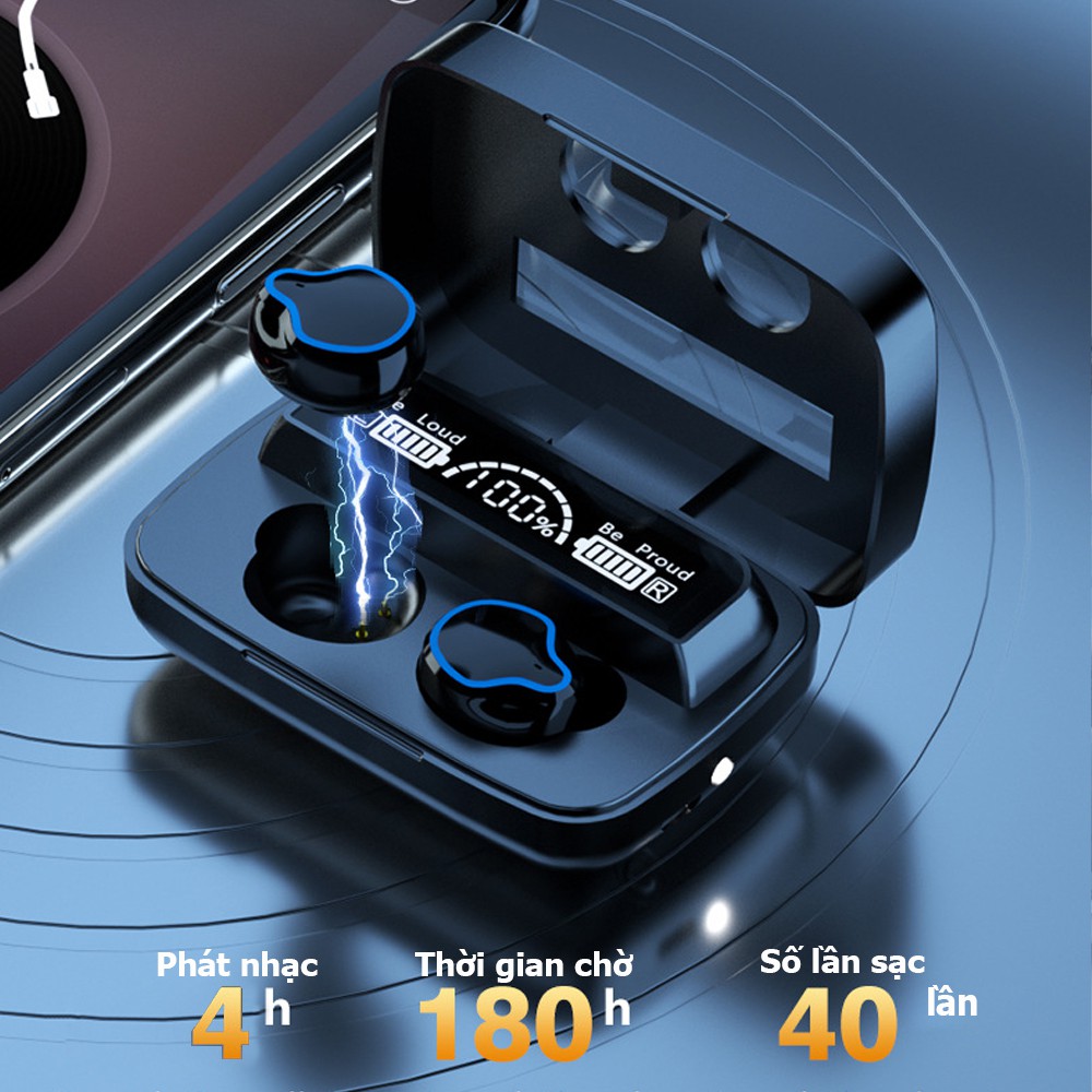 Tai nghe bluetooth M9, Tai nghe không dây âm thanh chất lượng cao phù hợp với nhiều dòng điện thoại | BigBuy360 - bigbuy360.vn