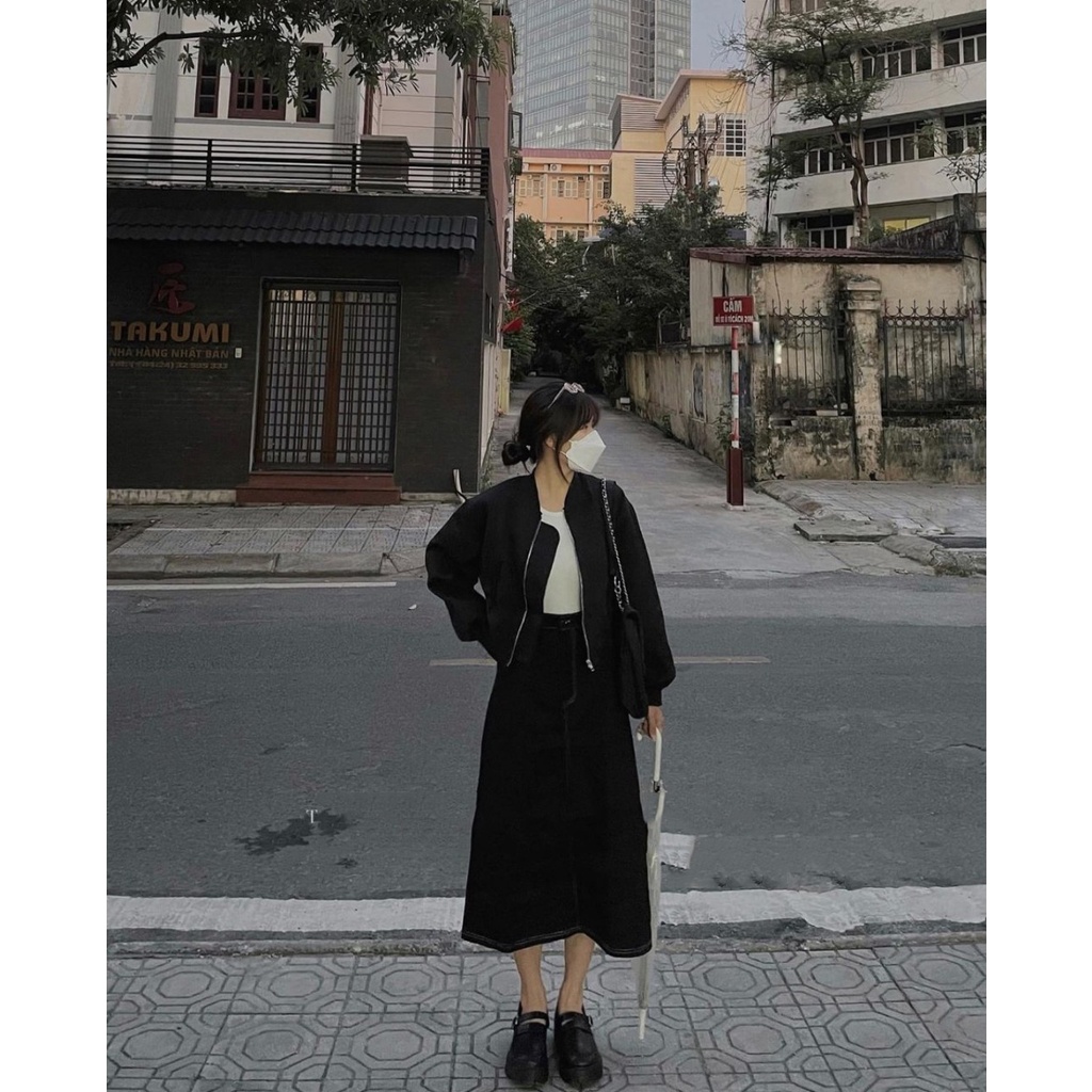 Chân váy chỉ nổi - Đầm dài dáng xòe lưng cạp chun Daski | WebRaoVat - webraovat.net.vn