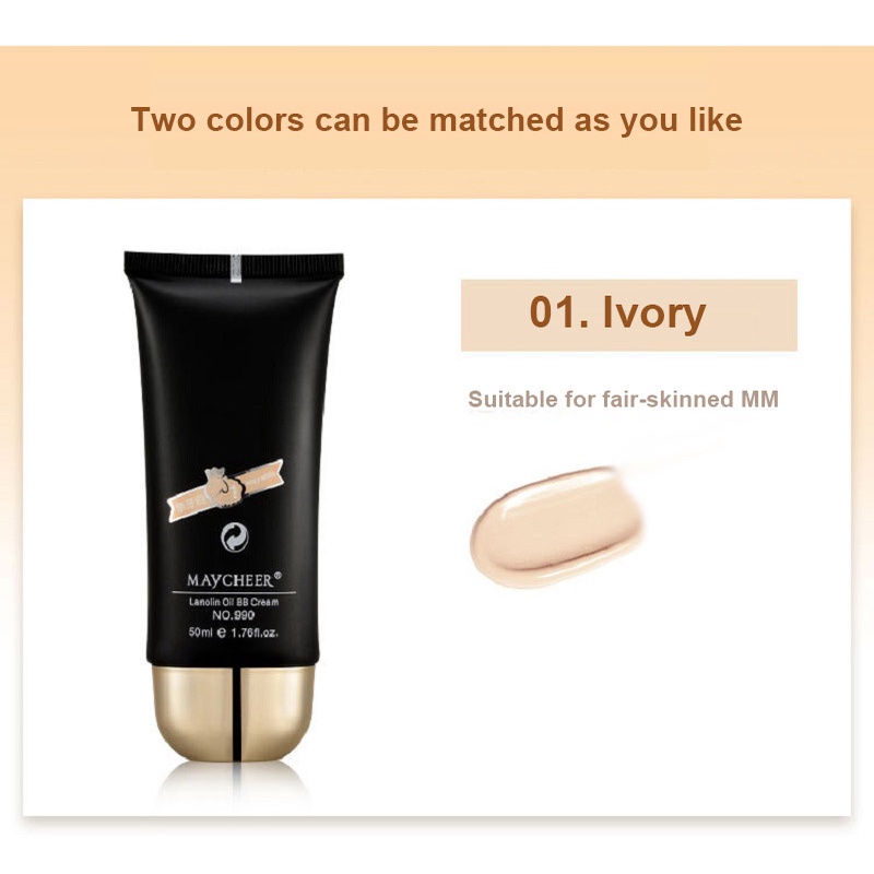 Kem nền BB MAYCHEER Lanolin che khuyết điểm dưỡng ẩm trang điểm nude
 | BigBuy360 - bigbuy360.vn