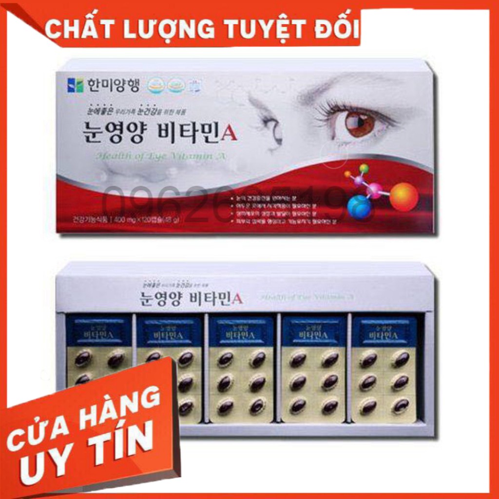 [Flash Sale] Viên uống bổ mắt HANMI Hàn Quốc 120 viên (Health Of Eye Vitamin A)