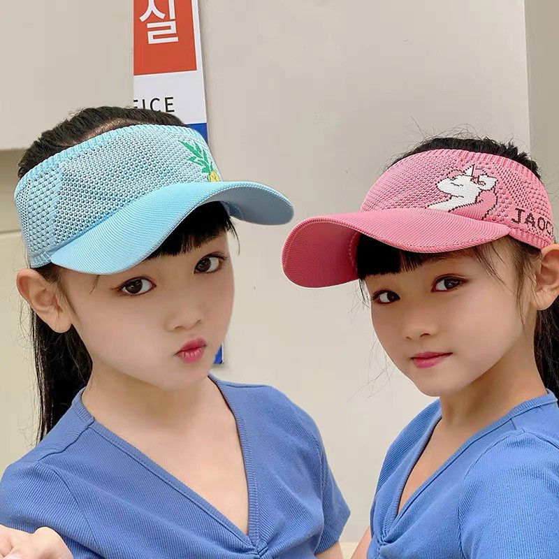 Mũ lưỡi trai kiểu hở nữa đầu họa tiết hình thú đáng yêu cho bé