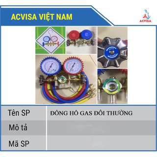 Đồng hồ đôi đo áp suất gas máy lạnh - đồng hồ nạp gas đôi thường