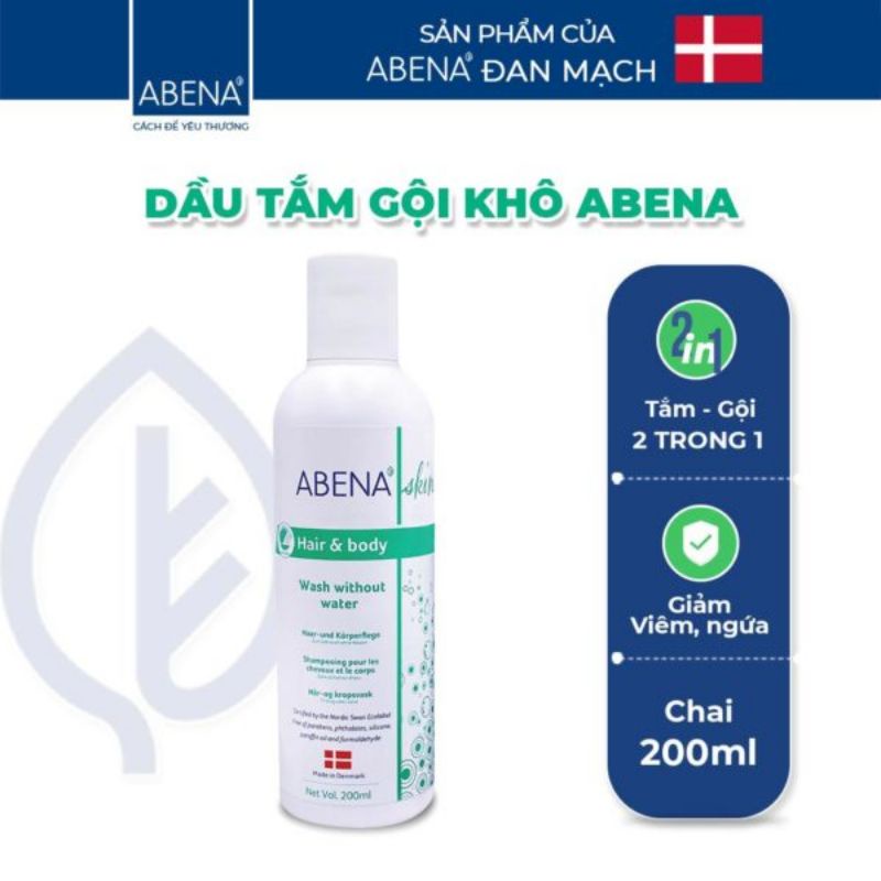 Dầu gội tắm khô không dùng nước Abena 200ml