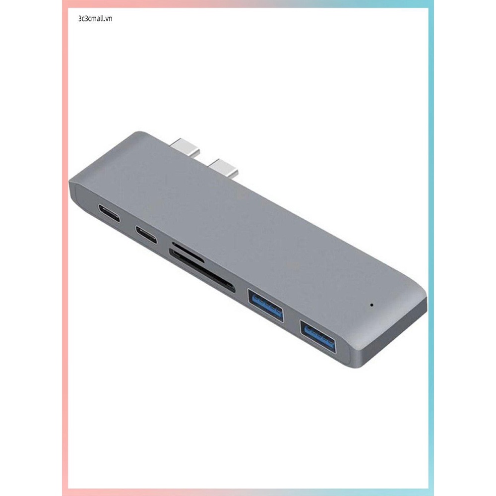 ✨chất lượng cao✨USB Adapter Dual Head Type-C To USB3.0*2+ Security Digital Card / TF+PD*2 Hub