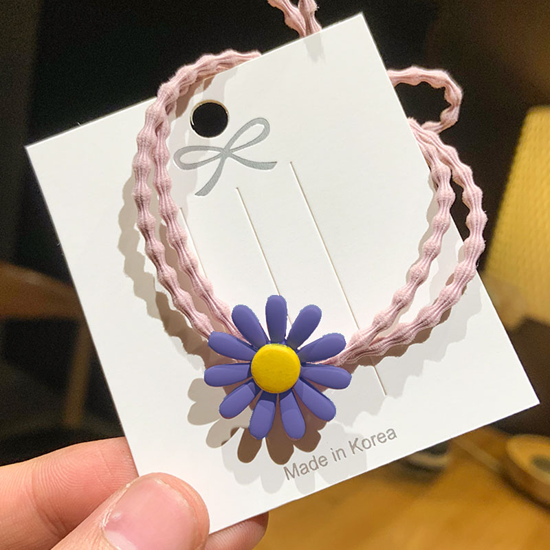 Dây cột tóc họa tiết hoa cúc nhỏ xinh xắn dễ thương