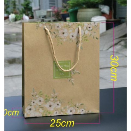 Túi giấy Kraft Nhật Tết (mẫu 1) đựng quần áo đựng nước hoa đựng quà tặng size 30x25x10 cm