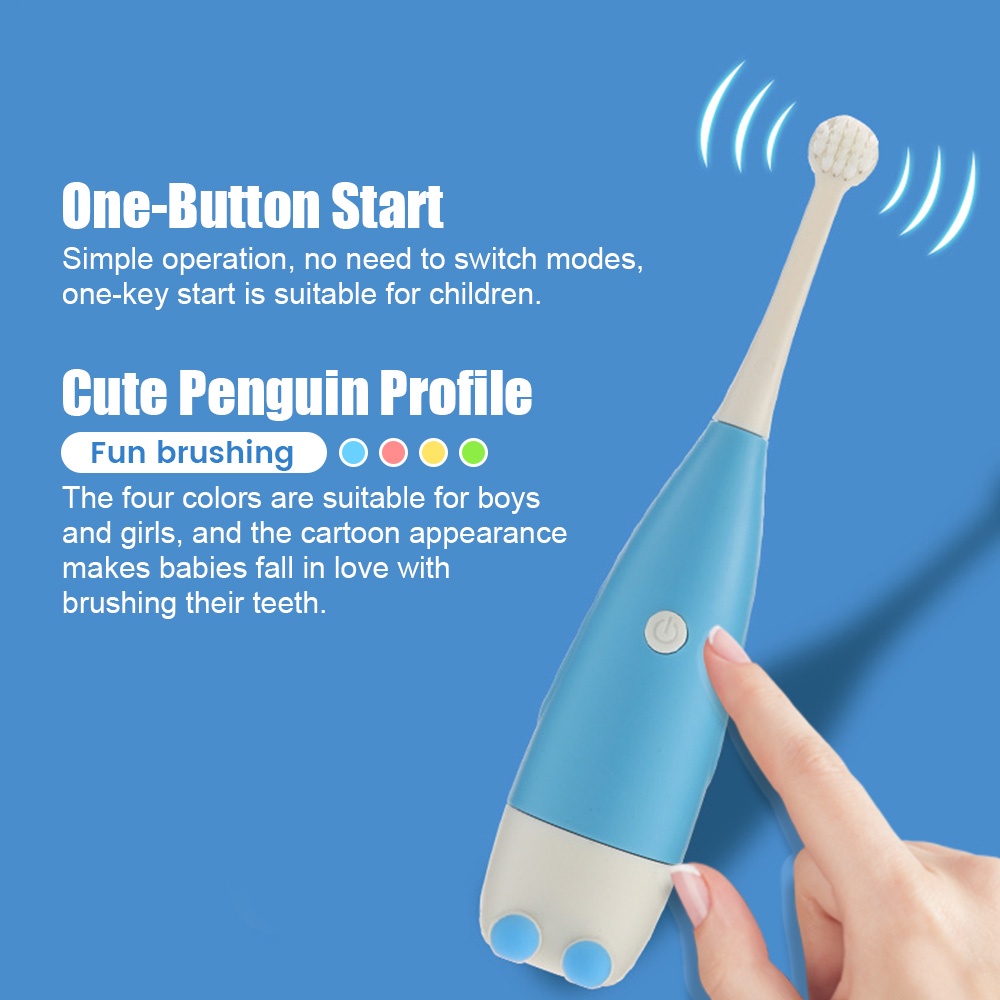 Bàn chải đánh răng điện SALORIE sợi lông mềm sử dụng pin/ nguồn USB tiếng ồn thấp dành cho trẻ em