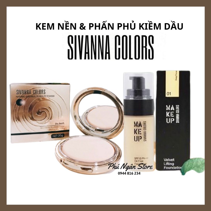 (Auth, Kiềm dầu, che phủ tốt)Kem nền và phấn phủ Sivanna Colors Thái Lan | BigBuy360 - bigbuy360.vn