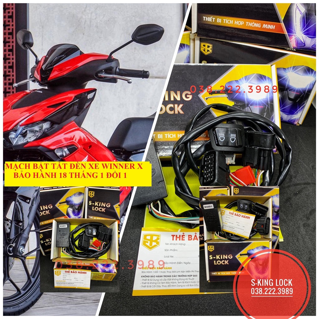 Mạch Tắt Mở Đèn xe Winner X v3 2022 2023 | Bảo Hành 18 Tháng 1 Đổi 1 Thương Hiệu S-KING LOCK