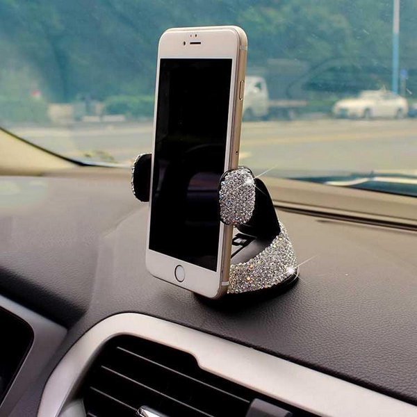 Giá đỡ điện thoại trên taplo oto đính đá lấp lánh siêu sang- xoay 360 tiện lợi