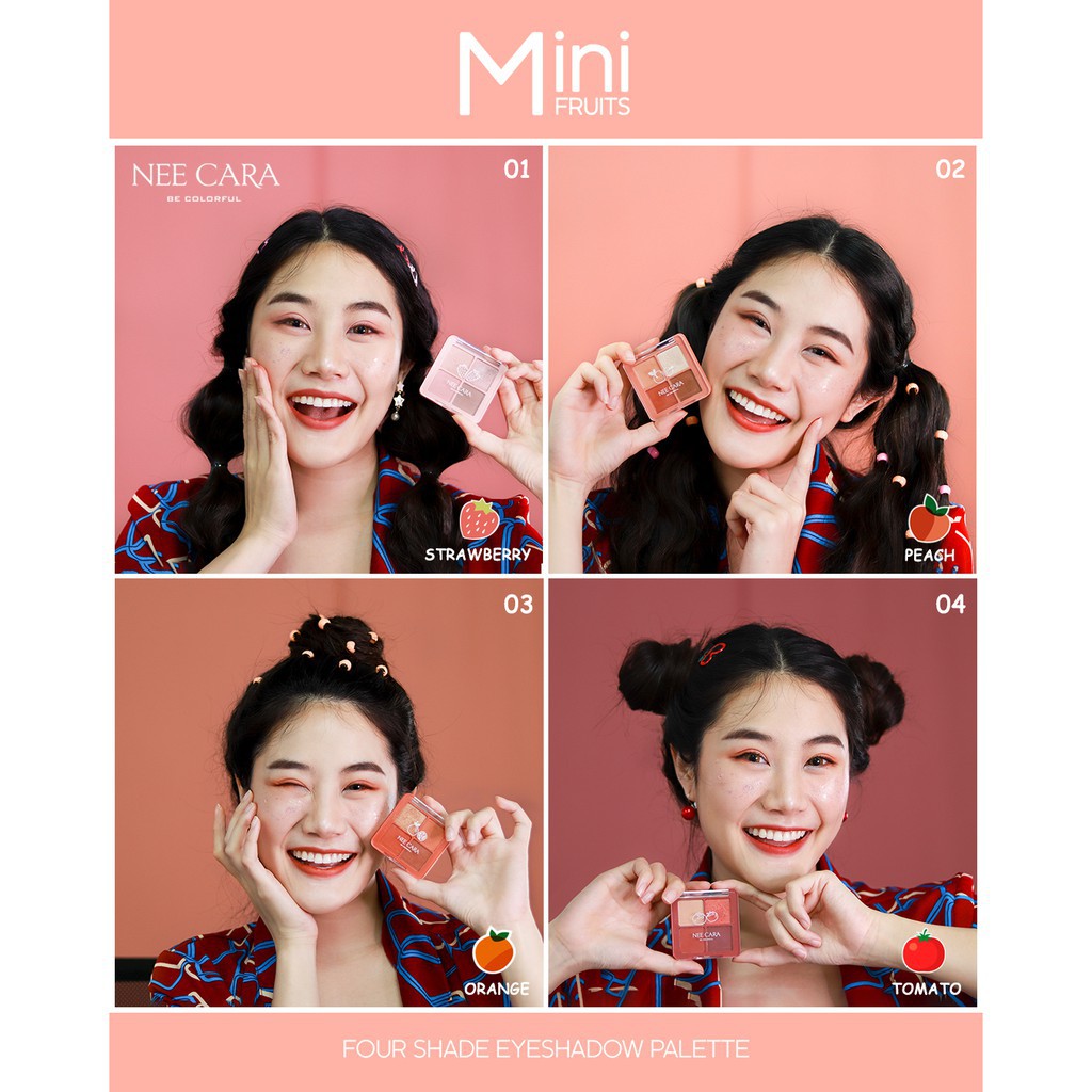 [Auth Thái] Bảng Phấn Mắt Nee Cara Tông Cam Đào - Bảng Màu Mắt Tông Cam Đất - Nee Cara Mini Fruit N319 No.2 | BigBuy360 - bigbuy360.vn