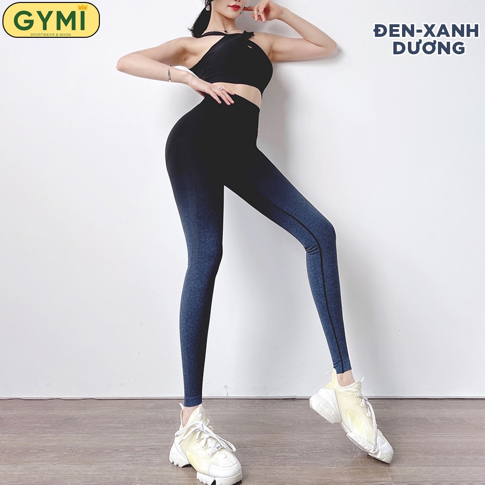 Quần tập gym nữ chun mông GYMI QD36 hãng Mitao Girl dáng legging tập yoga thể thao cạp cao nâng mông màu loang
