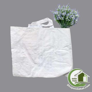 Túi xách từ vỏ bao - giỏ xách tay đi chợ, đựng đồ nghề đa năng, màu trắng siêu bền - túi nhỏ 45 x 35cm
