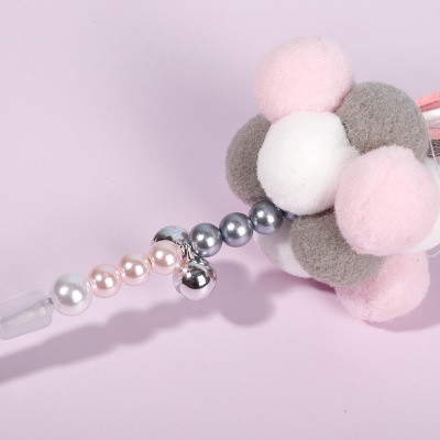 Đồ Chơi Đũa Tương Tác Với Mèo Cưng Đính Hạt Nhiều Màu Sắc Kèm Bóng Lông Và Chuông