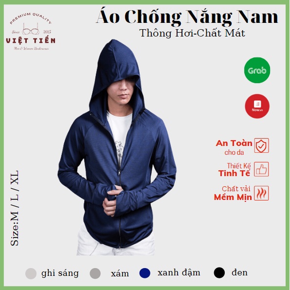 Áo chống nắng nam thông hơi chất vải thun lạnh co giãn thoáng mát bảo vệ da bạn khỏi tia UV  Việt Tiến ACC81