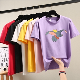 Áo Thun Nữ Tay Ngắn In Hình Chú Voi Dumbo Đáng Yêu