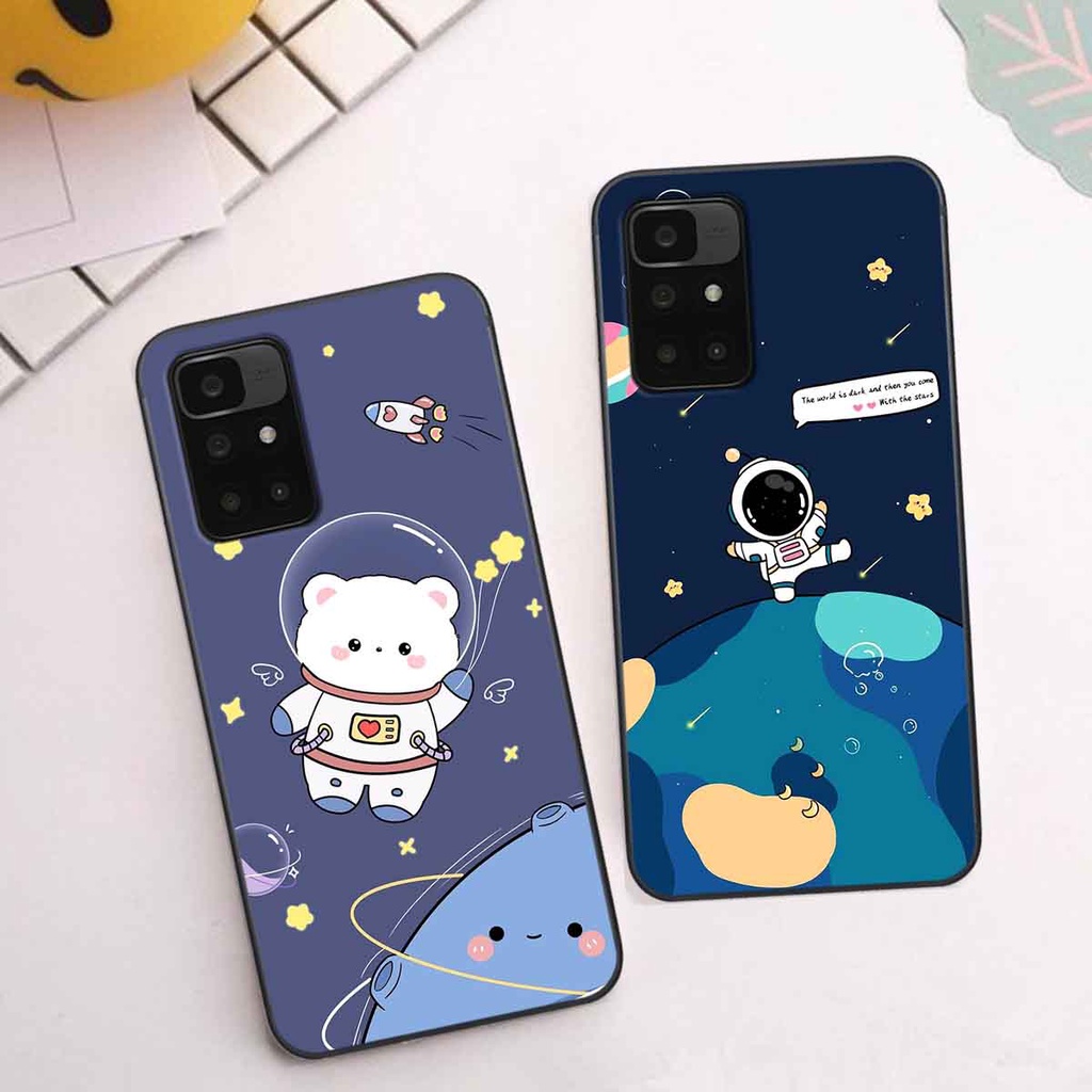 Ốp Xiaomi Redmi 10 in hình vũ trụ, phi hành gia bầu trời cute dễ thương