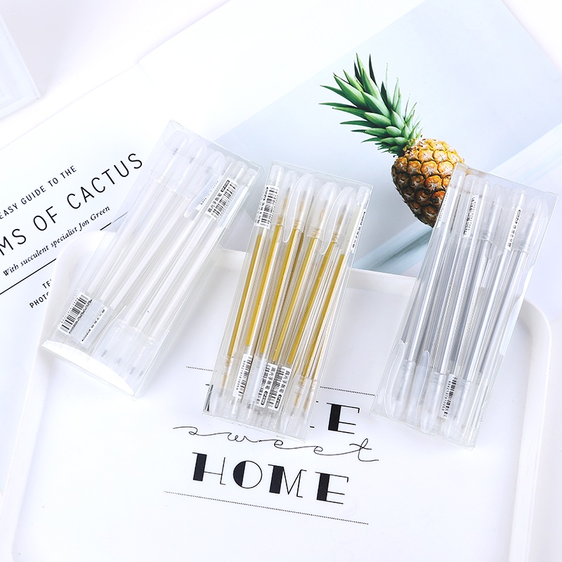 Bộ 12 Cây Bút Mực 0.6mm SeamiArt Màu Vàng / Bạc / Trắng