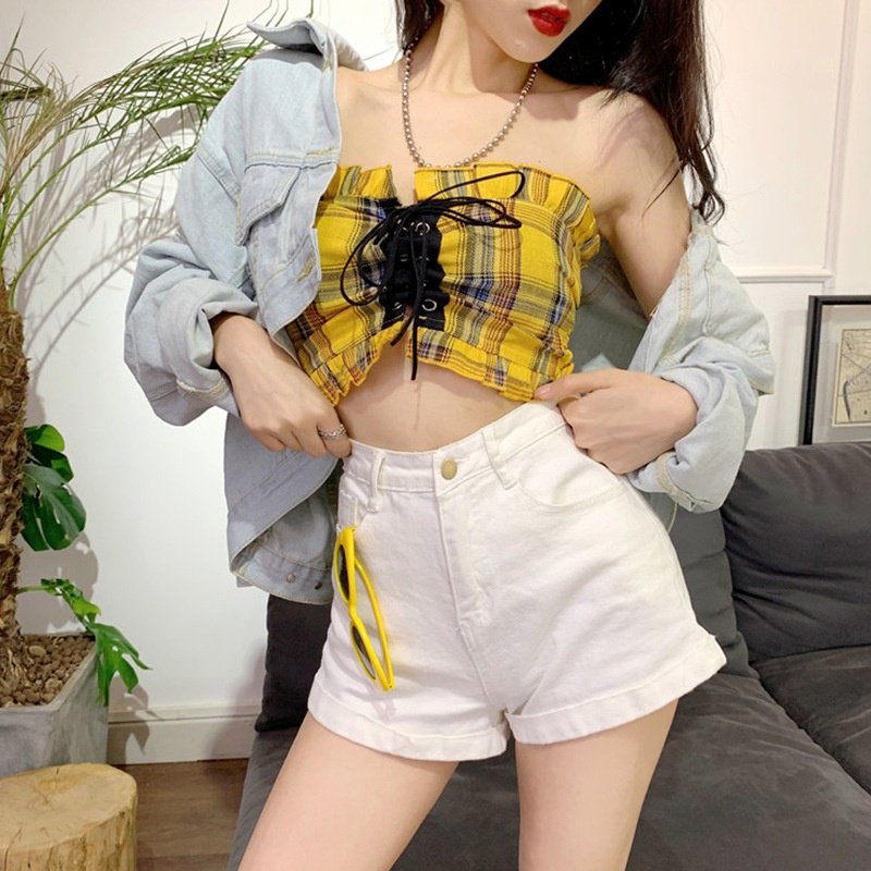Áo Croptop Hai Dây Vải Cotton Thoáng Khí Thoải Mái Cho Nữ
