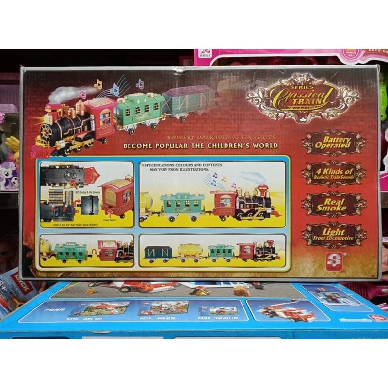 🚂 2413 Đồ Chơi Tàu Hoả 4 Toa Có Đèn Và Âm Thanh Tặng Pin